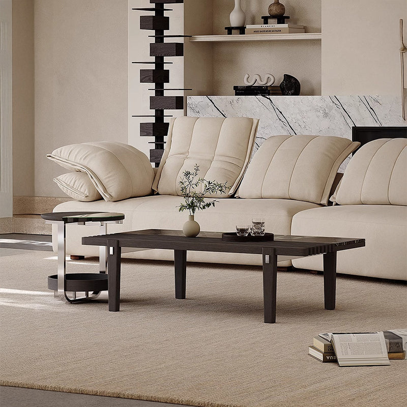 Marble black center table set