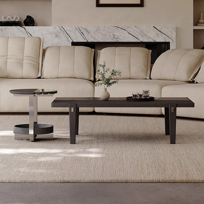 Marble black center table set