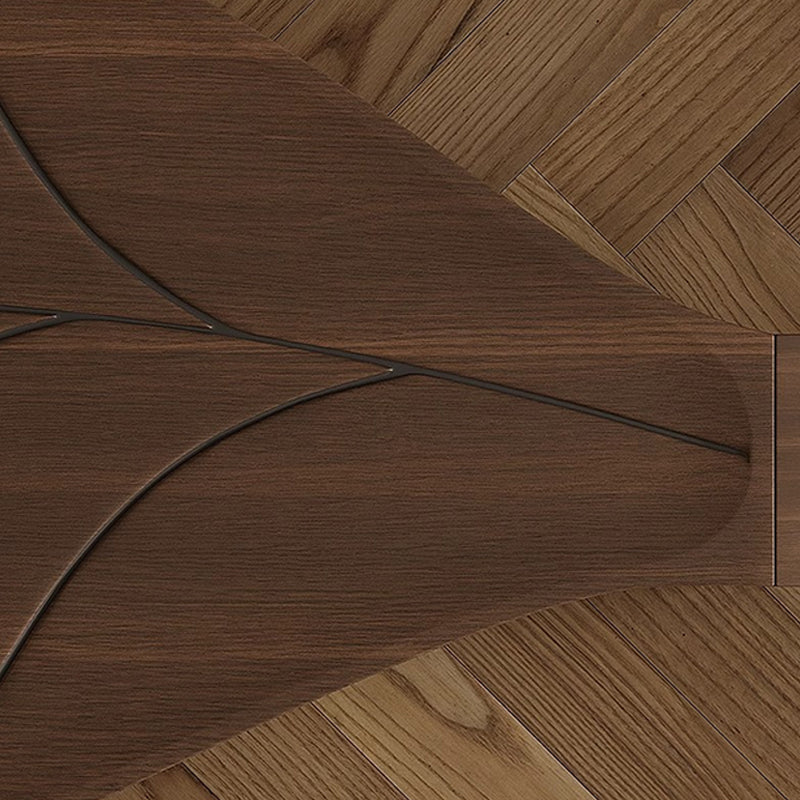 Woodgrain leaf motif center table