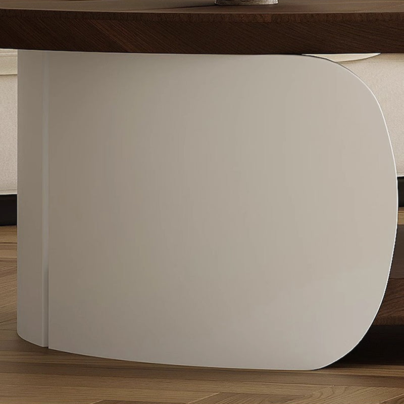 Woodgrain leaf motif center table