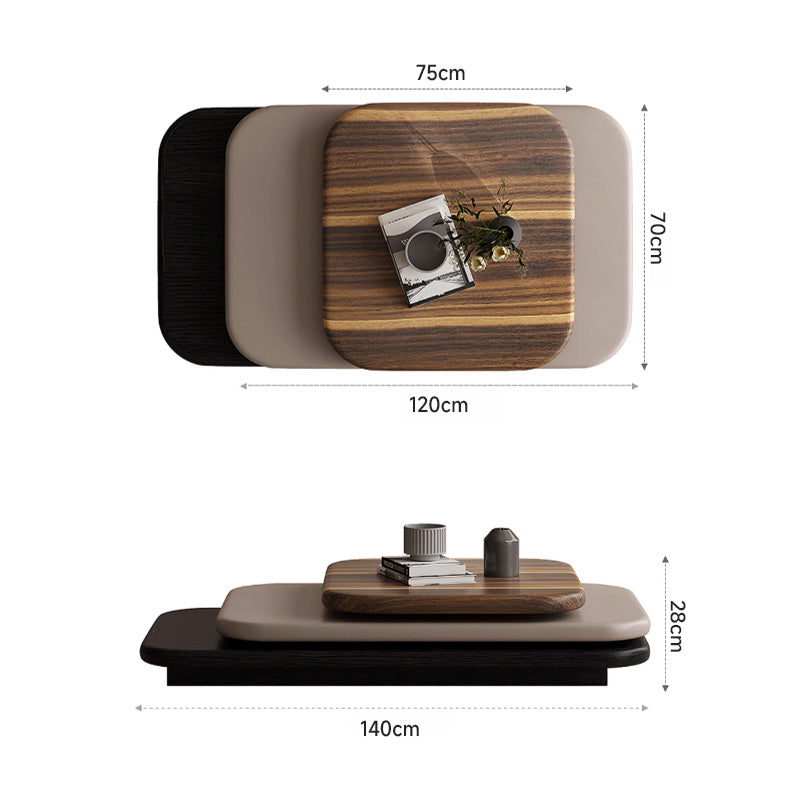Wood grain rotating design center table
