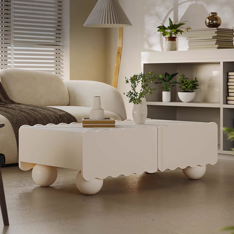 Marble-look ceramic center table