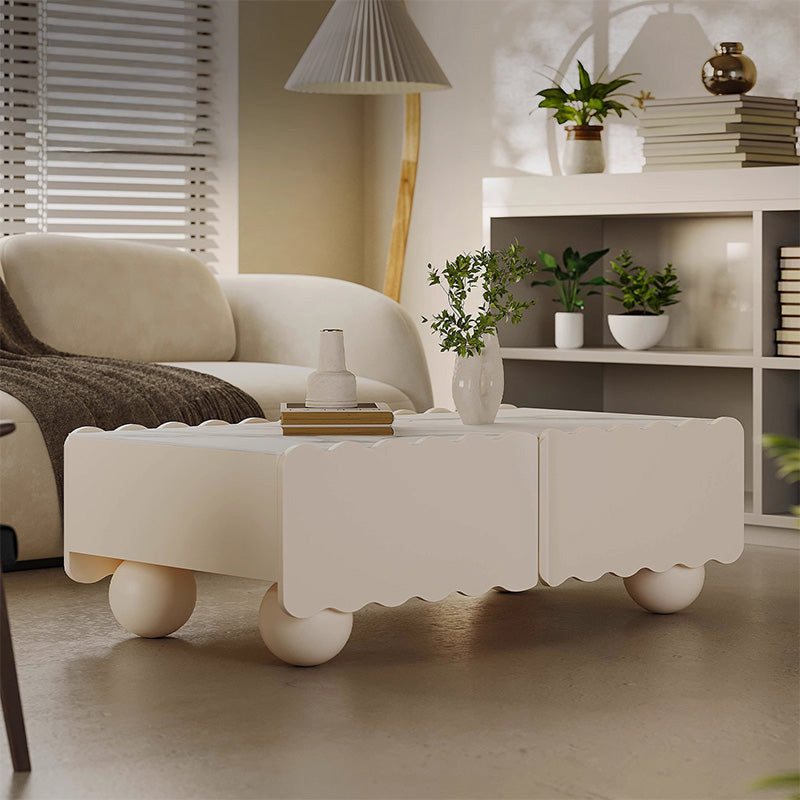 Marble-look ceramic center table