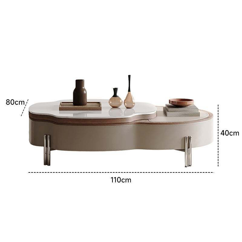 Marble-look leather table