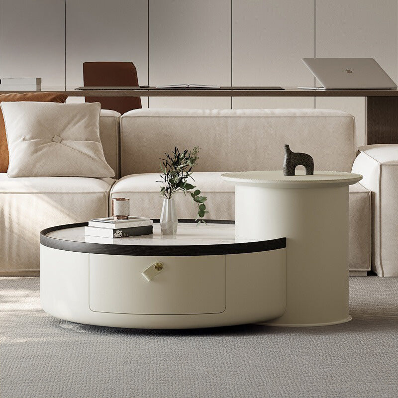 Marble round center table set
