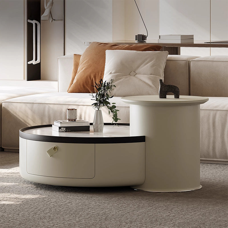 Marble round center table set