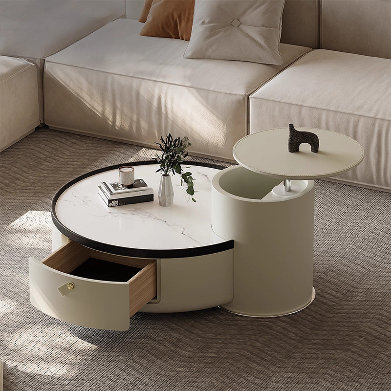 Marble round center table set