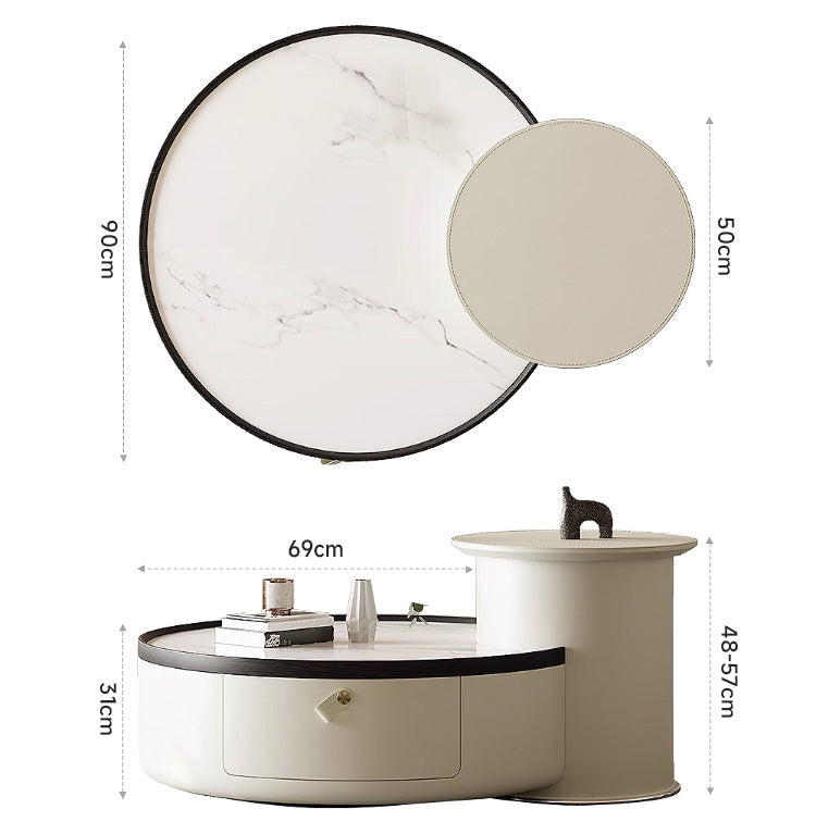 Marble round center table set