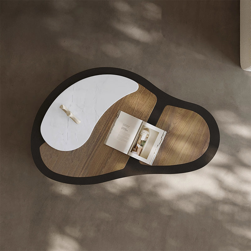 Wood grain two-tone design center table