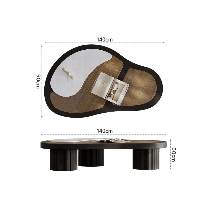 Wood grain two-tone design center table