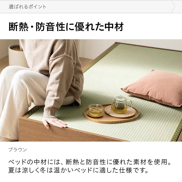 Japanese-made large-capacity storage tatami bed, semi-single