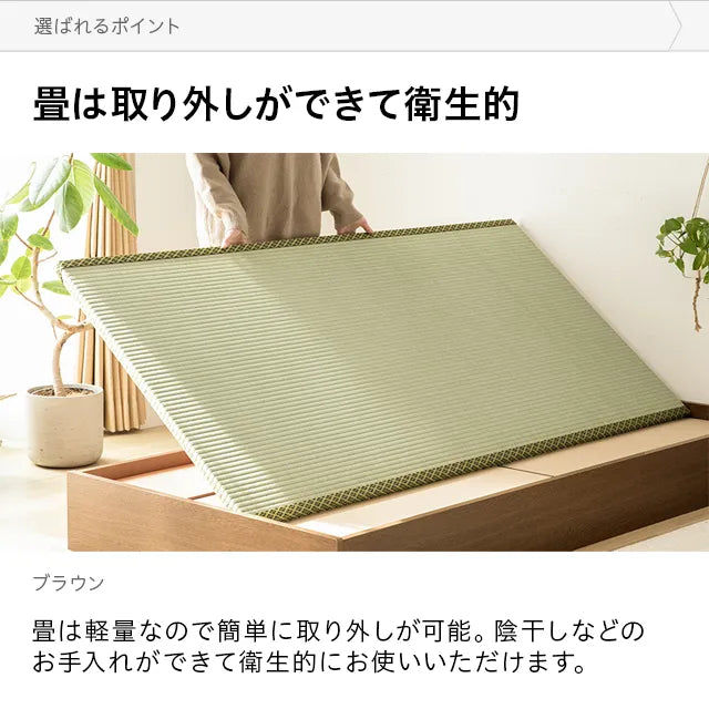 Japanese-made large-capacity storage tatami bed, semi-single