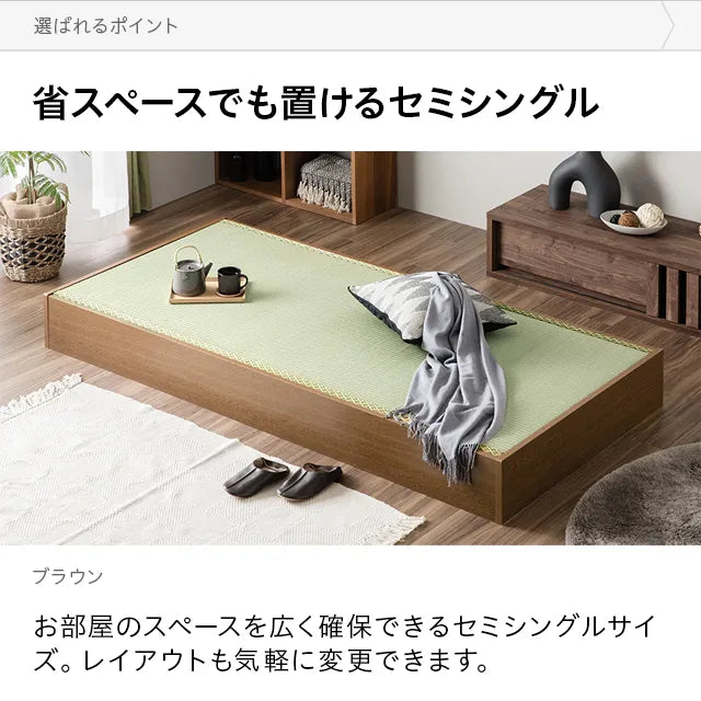 Japanese-made large-capacity storage tatami bed, semi-single