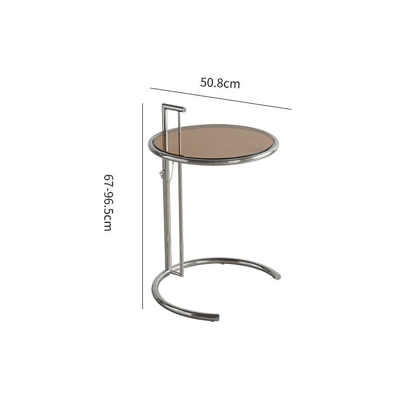 Tempered glass top lift-up side table