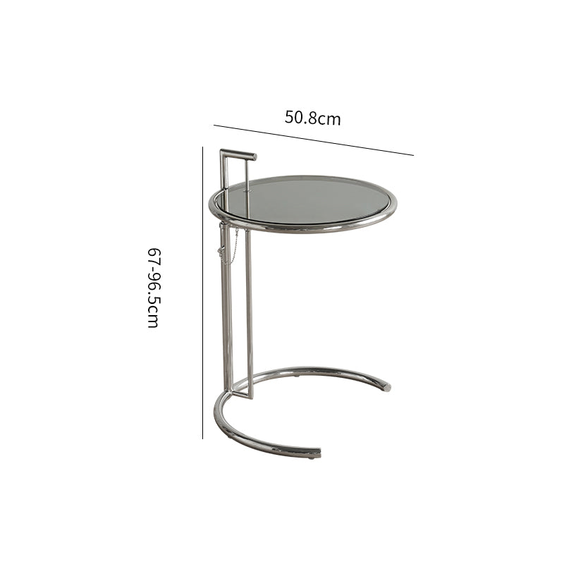Tempered glass top lift-up side table