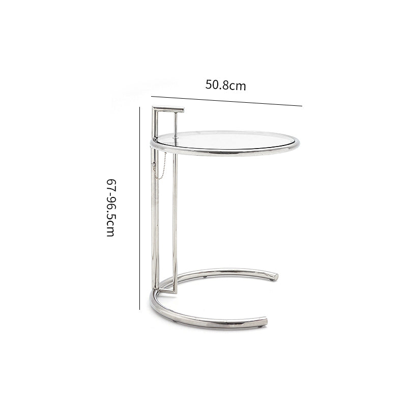 Tempered glass top lift-up side table