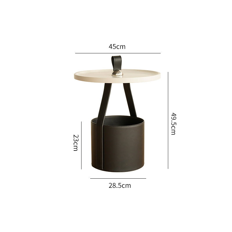 Portable Leather Side Table