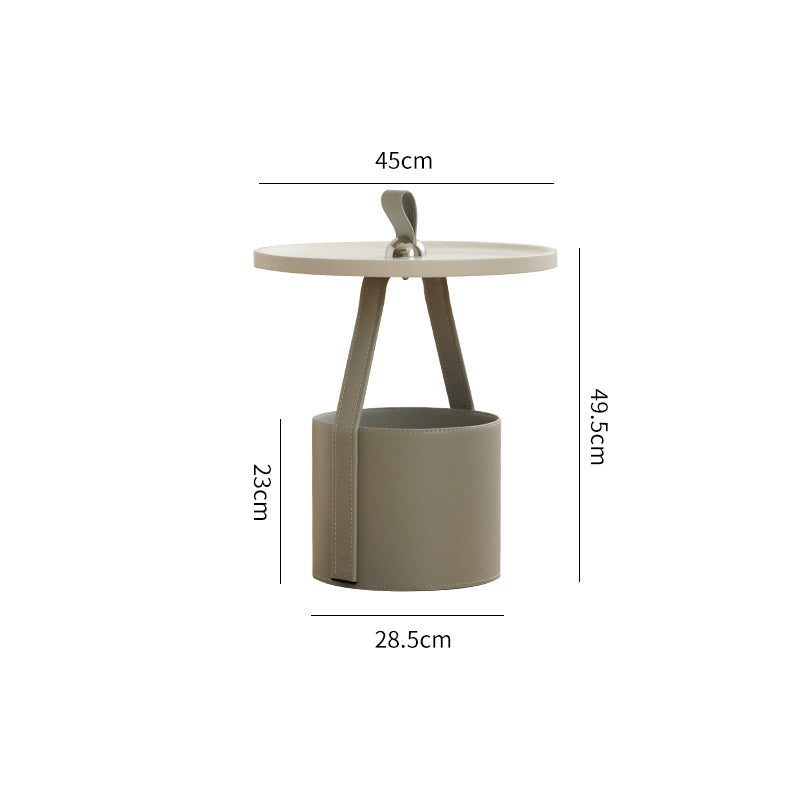 Portable Leather Side Table