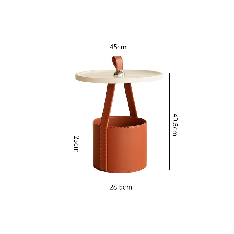 Portable Leather Side Table