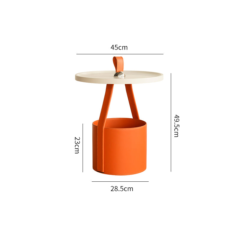 Portable Leather Side Table