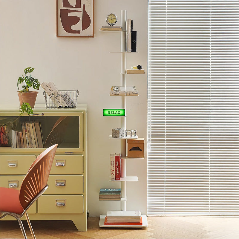 Slim rotating bookshelf