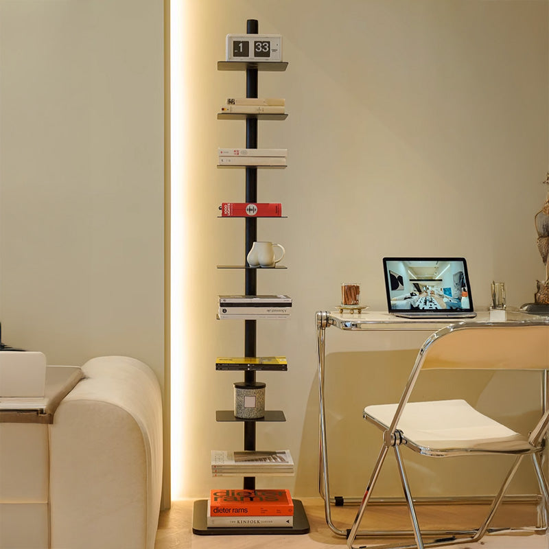 Slim rotating bookshelf