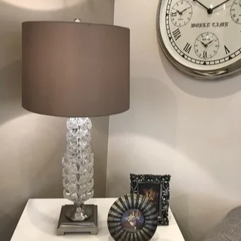 Glass base table lamp Shabby European