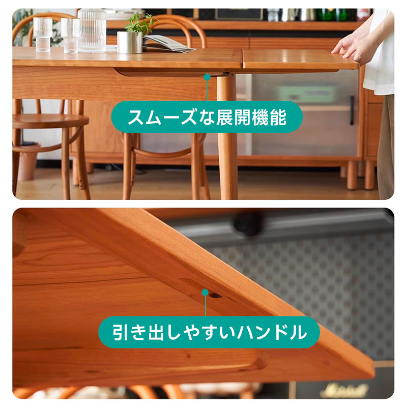 Wooden extendable dining table