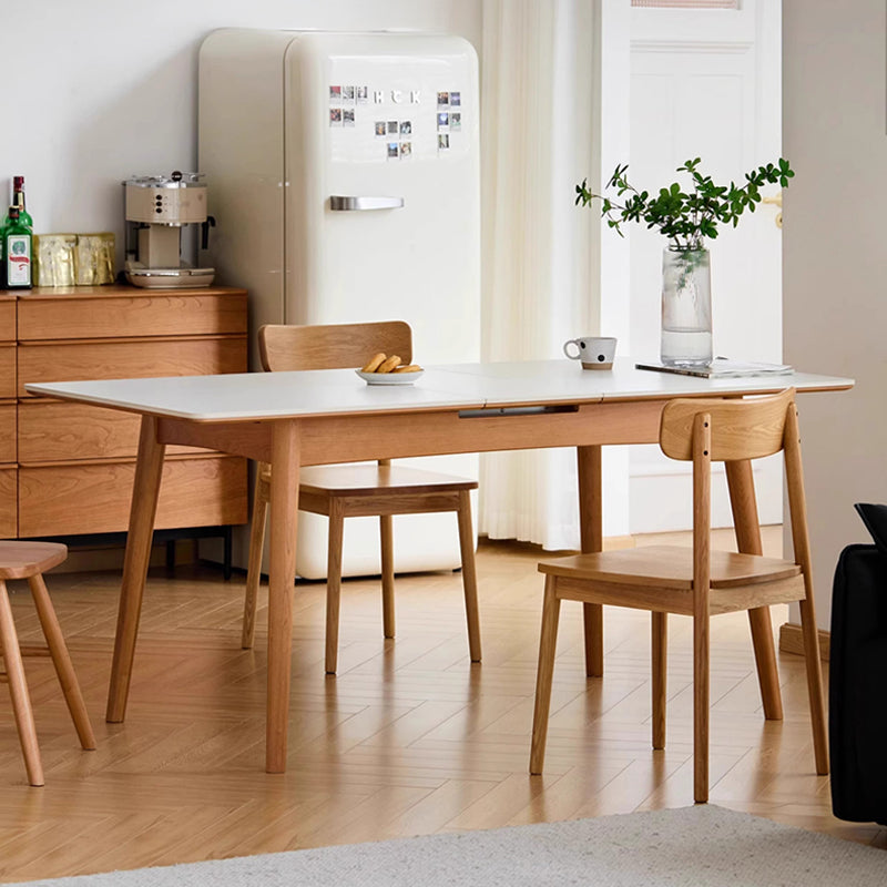 Cherry wood extendable ceramic table