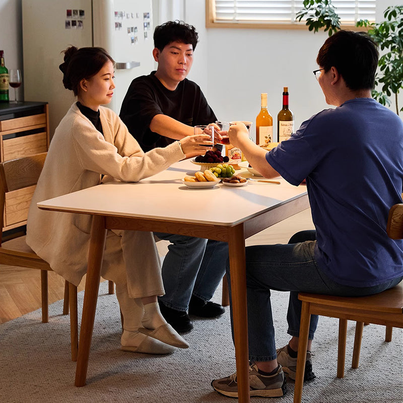Cherry wood extendable ceramic table