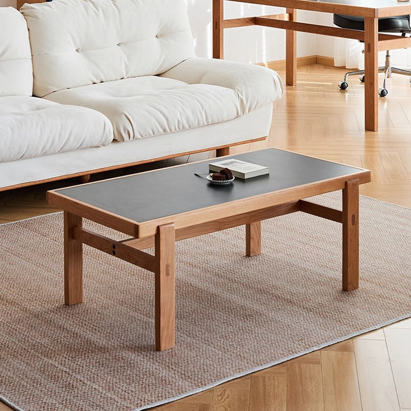 Cherry wood ceramic bicolor low table