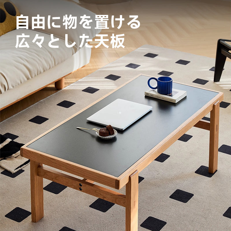 Cherry wood ceramic bicolor low table