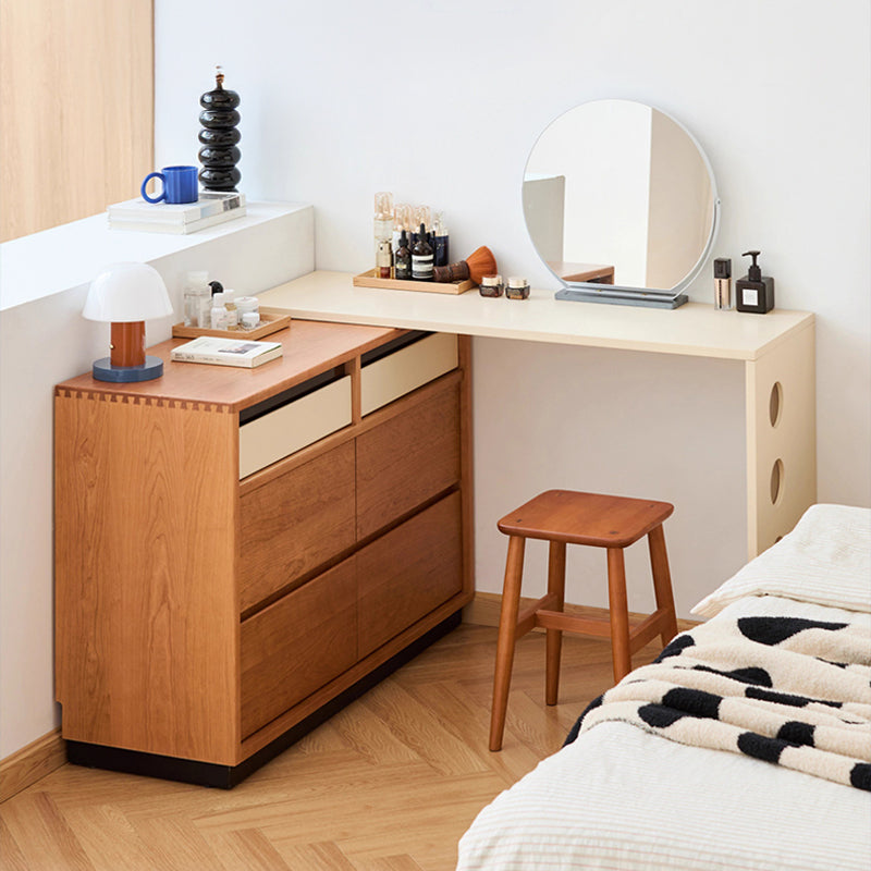 Cherry wood, extendable dresser with wooden chest