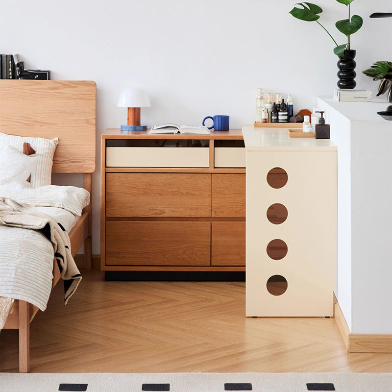 Cherry wood, extendable dresser with wooden chest