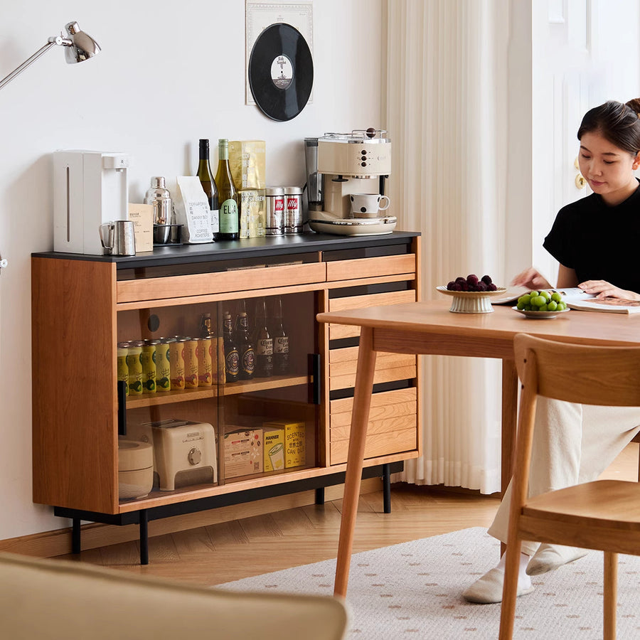 Cherry wood multi-purpose dining cabinet