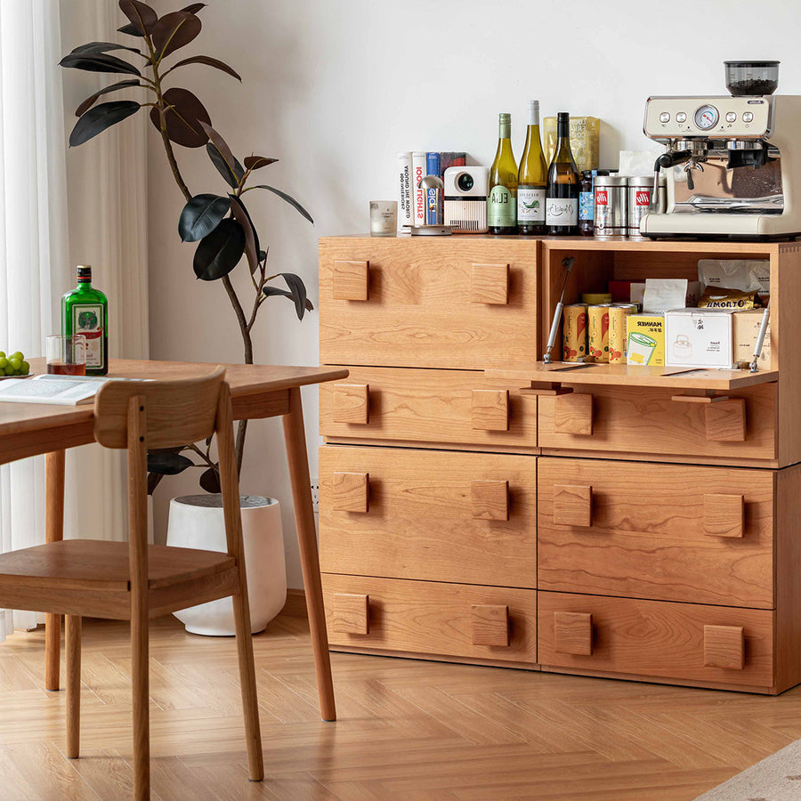 Cherry wood wooden sectional cabinet