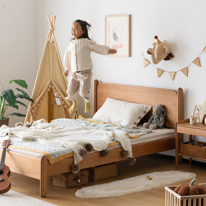 Cherry wood simple wooden bed for kids