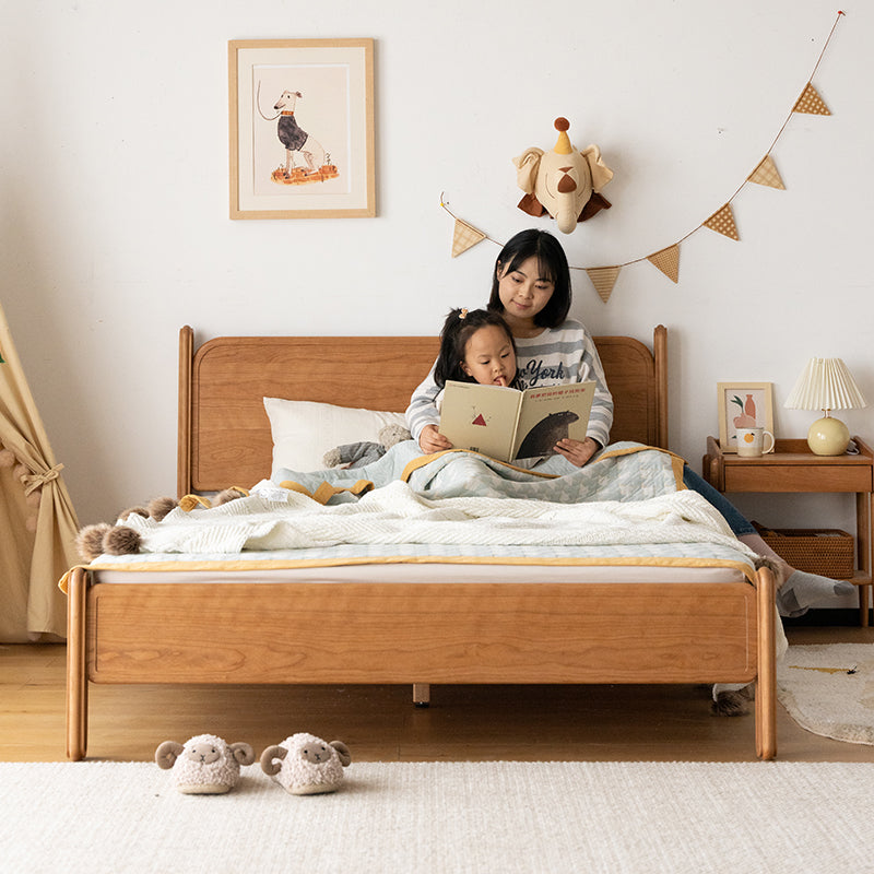 Cherry wood simple wooden bed for kids