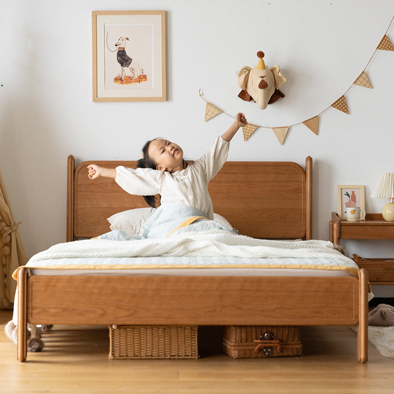 Cherry wood simple wooden bed for kids