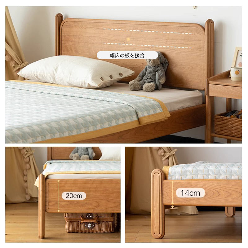 Cherry wood simple wooden bed for kids