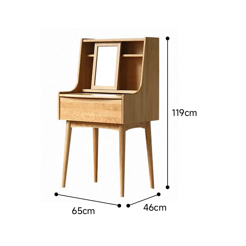 Compact wooden dresser with mirror
