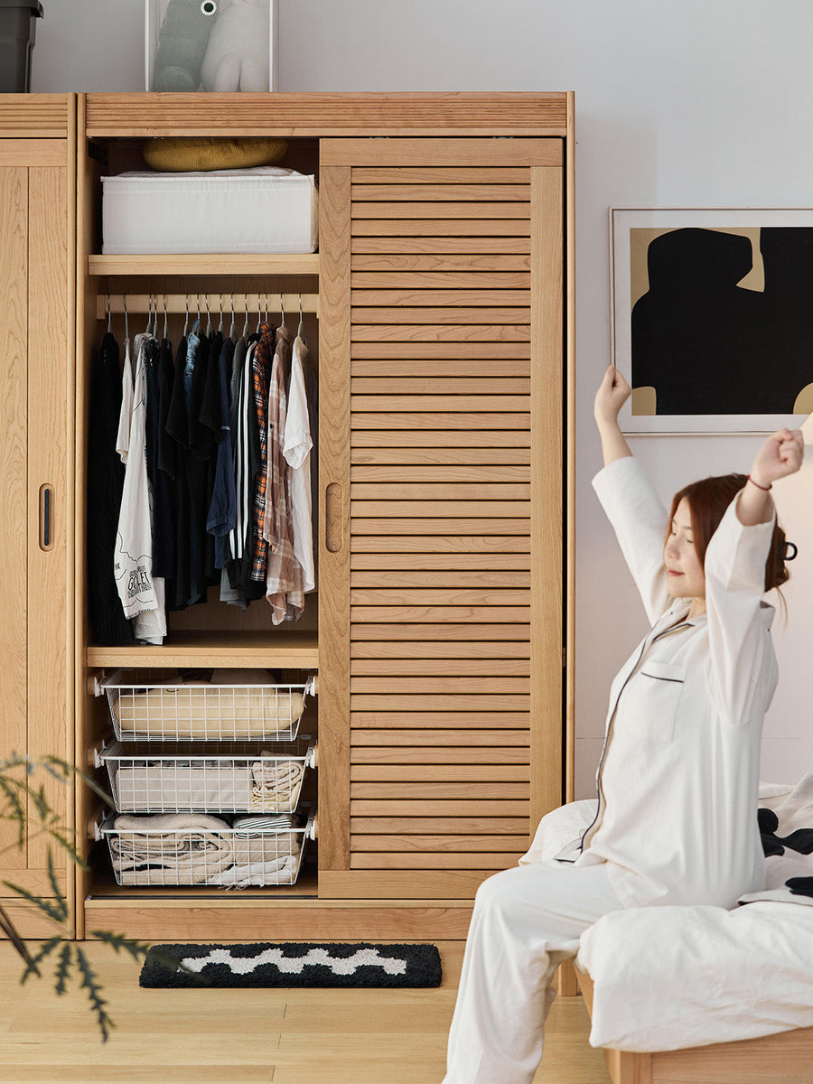 Cherry wood compact wooden closet