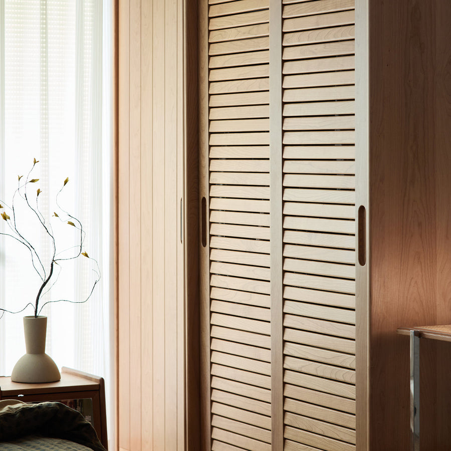 Cherry wood compact wooden closet