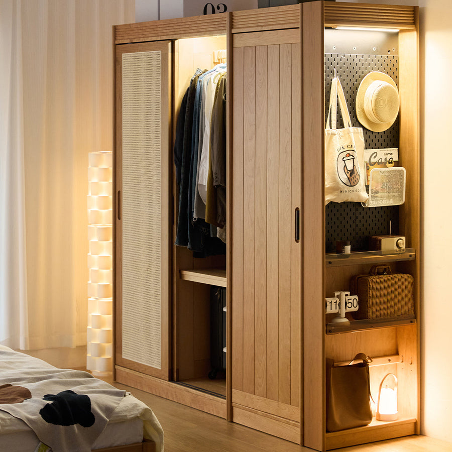 Cherry wood compact wooden closet