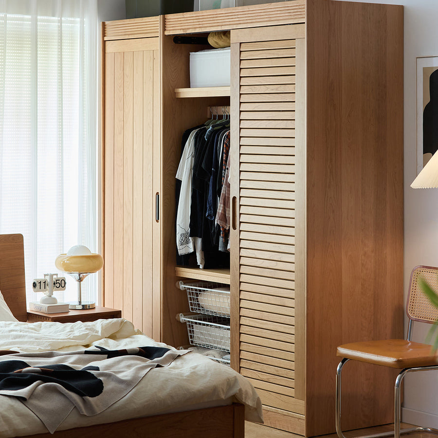 Cherry wood compact wooden closet