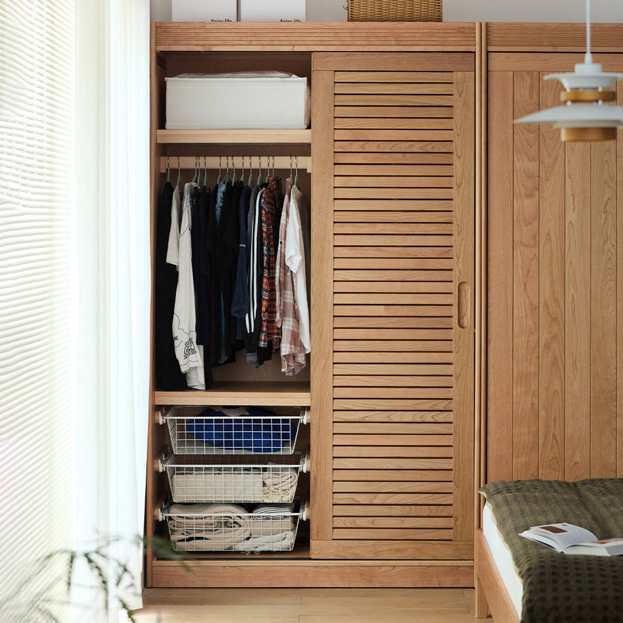 Cherry wood compact wooden closet
