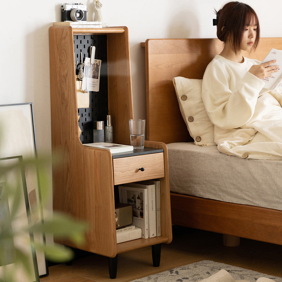 Cherry wood Night table with perforated board