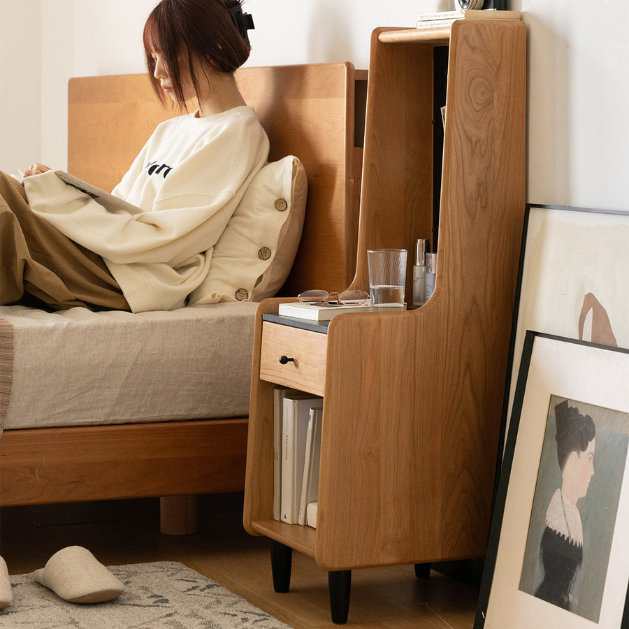 Cherry wood Night table with perforated board
