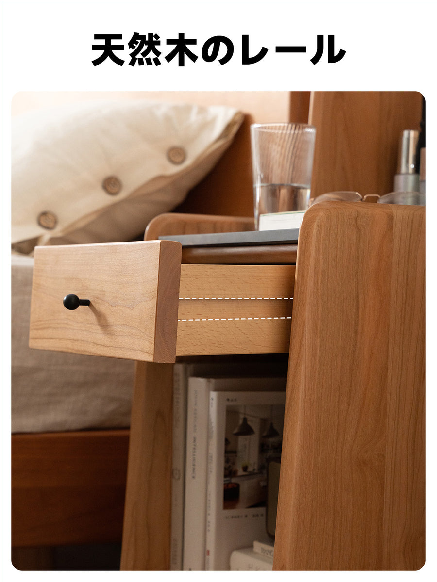 Cherry wood Night table with perforated board