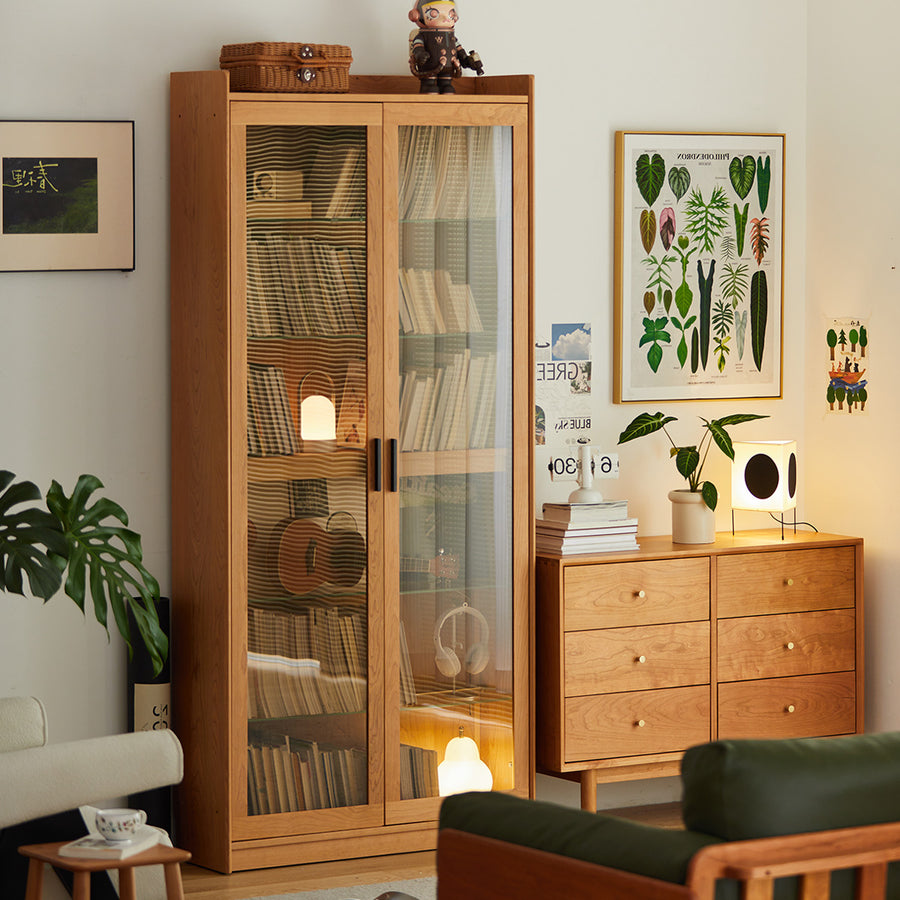 Cherry wood nightstand with drawers